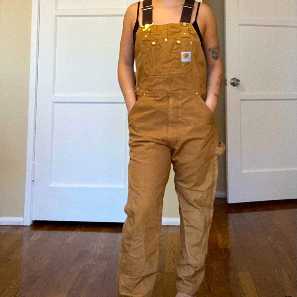 Tan Carhartt overalls